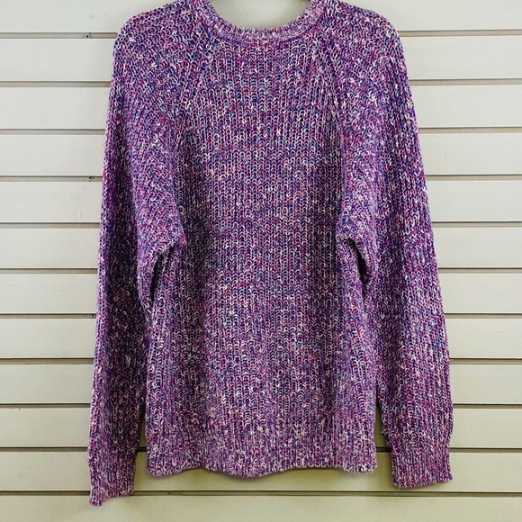 Vintage Womens M Apparel Workshop Shaker Knit Sweater Pink Purple Pullover - Picture 3 of 5